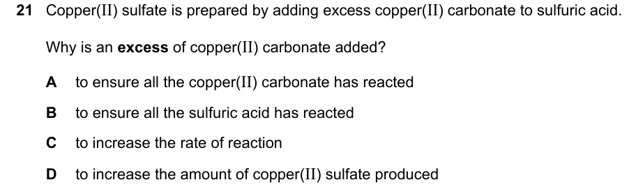 Past-paper question 0620/22 · February/March 2023 · Q21