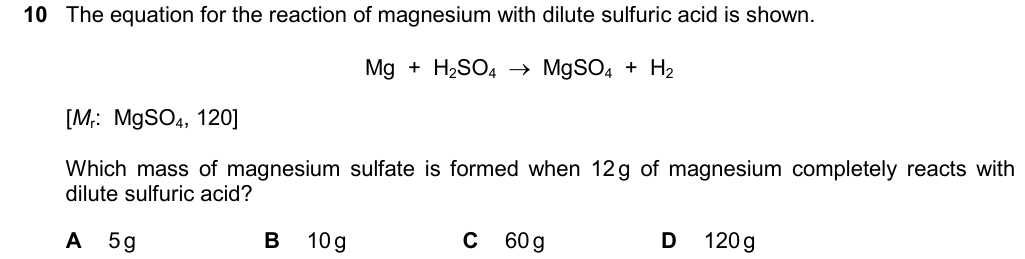 Past-paper question 0620/22 · February/March 2025 · Q10