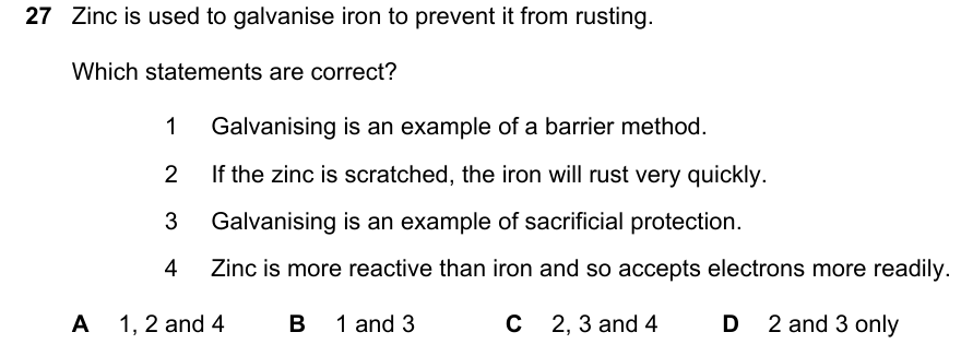 Past-paper question 0620/22 · May/June 2025 · Q27