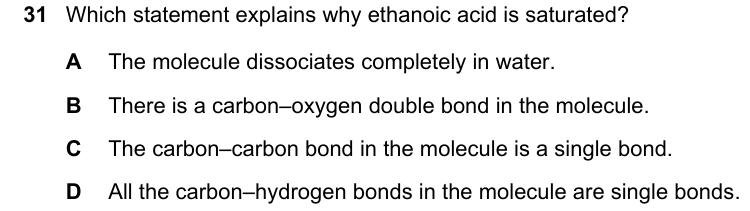 Past-paper question 0620/22 · October/November 2024 · Q31