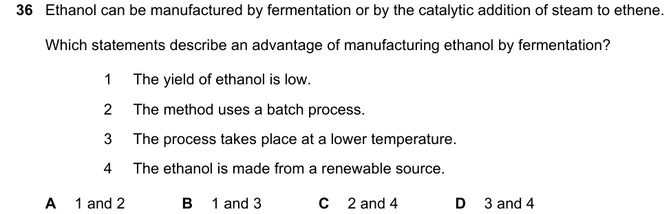 Past-paper question 0620/23 · October/November 2023 · Q36