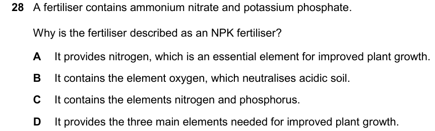 Past-paper question 0620/23 · October/November 2024 · Q28
