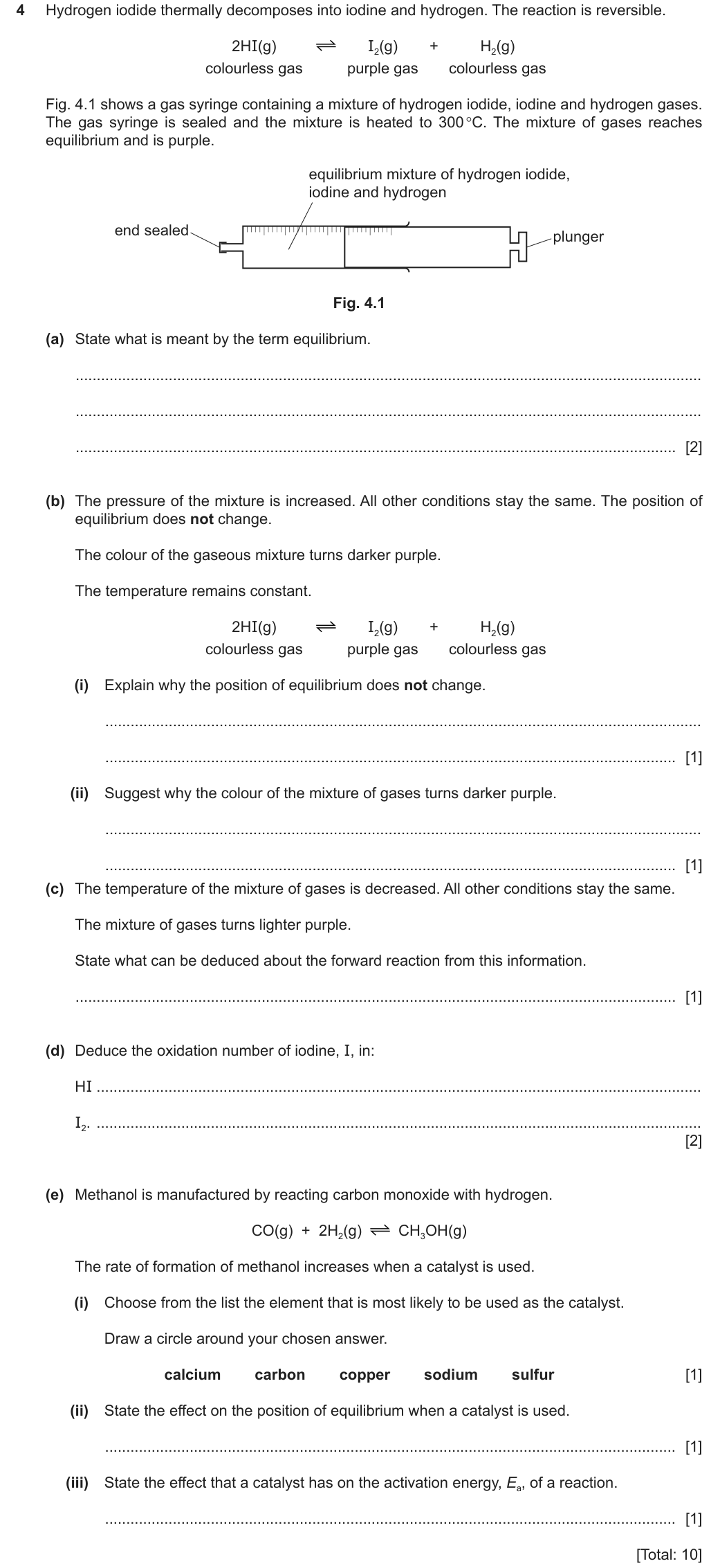Past-paper question 0620/41 · May/June 2024 · Q4