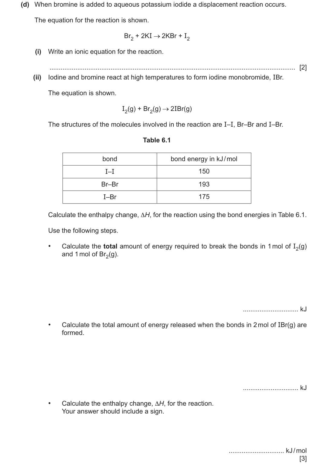 Past-paper question 0620/41 · May/June 2025 · Q6(d)