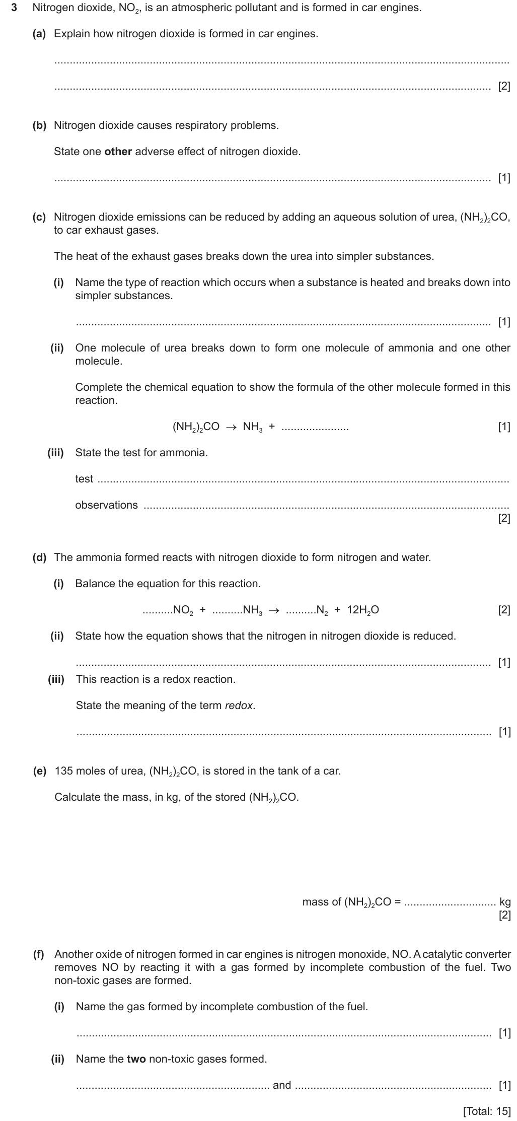 Past-paper question 0620/42 · February/March 2022 · Q3