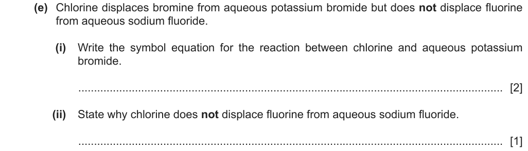 Past-paper question 0620/42 · May/June 2023 · Q2(e)