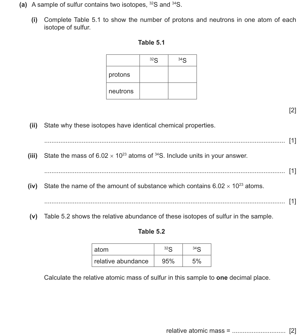 Past-paper question 0620/42 · May/June 2024 · Q5(a)