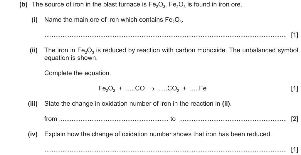 Past-paper question 0620/42 · October/November 2023 · Q3(b)