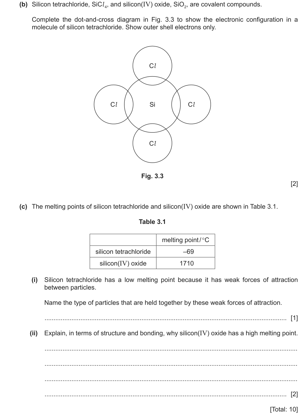 Past-paper question 0620/43 · May/June 2023 · Q3(b)–(c)