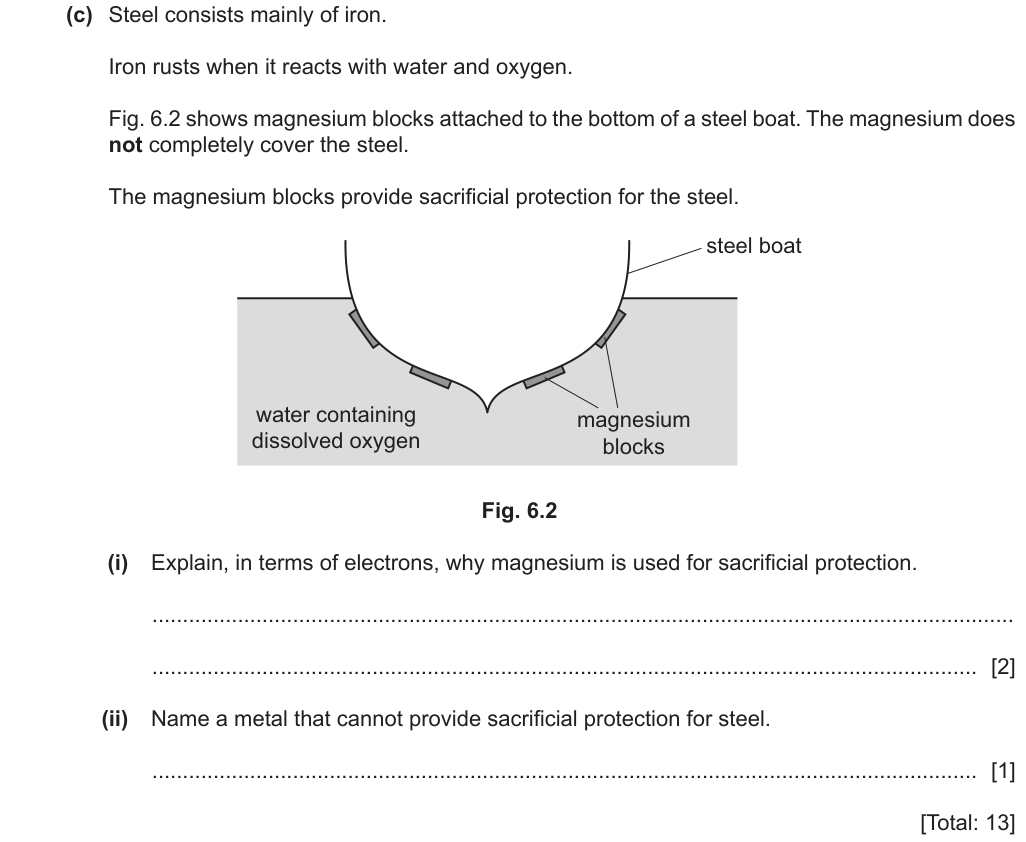 Past-paper question 0620/43 · May/June 2024 · Q6(c)
