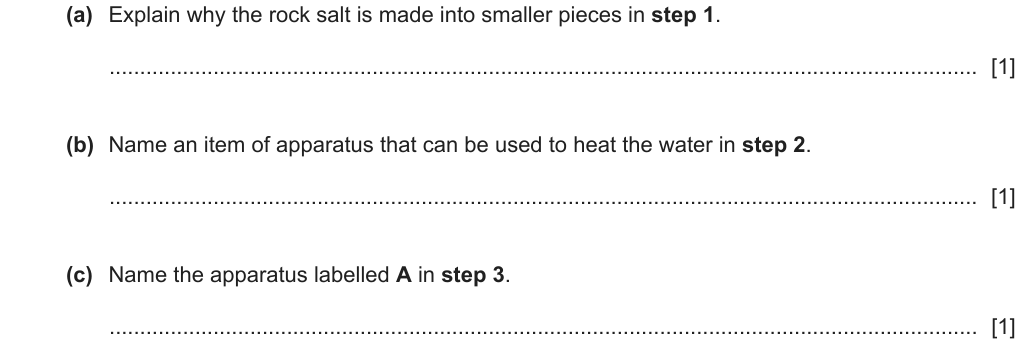 Past-paper question 0620/63 · May/June 2024 · Q1(a)–(c)